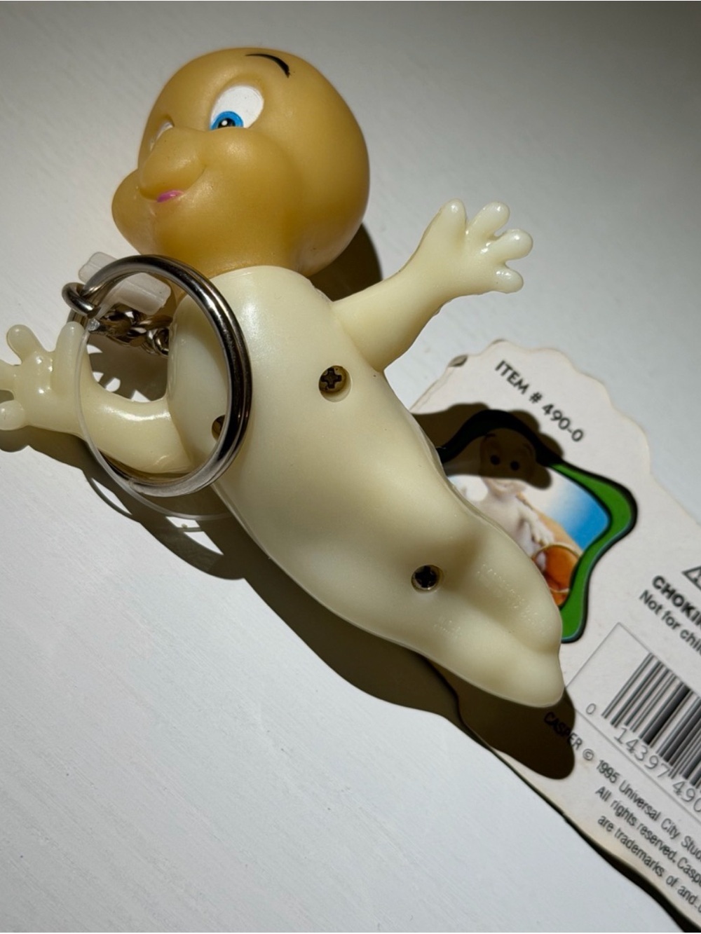 1995 Glow in the Dark Casper The Friendly Ghost Collectible Figure Keychain - Picture 2 of 6